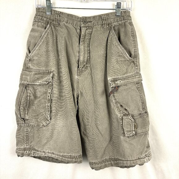 OTB Cargo Shorts Men’s Size 18 Khaki Utility Pockets Rugged Y2K Relaxed Fit - Picture 1 of 16
